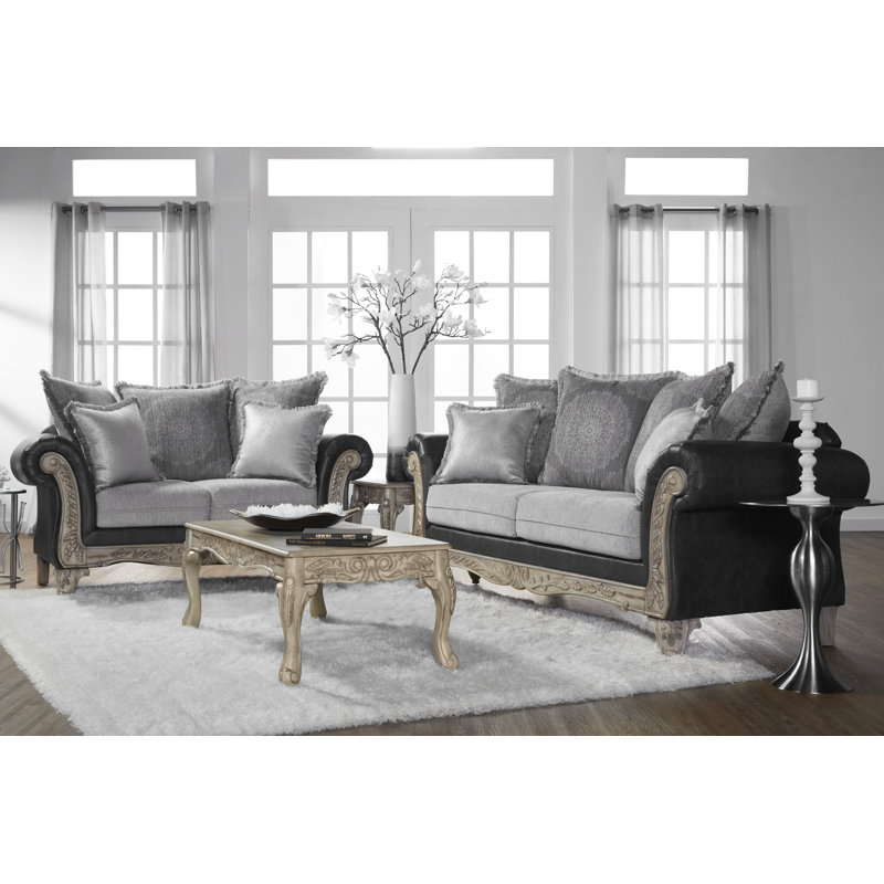 Duplantis Rolled Arm Sofa with Reversible Cushions, Ebony, 40" H x 93" W x 23" D