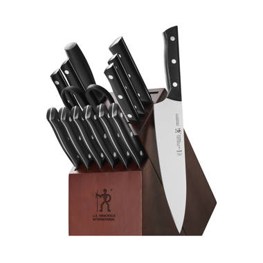 Flenc Kai 14pcs German Steel Knife Block Set with Built-in