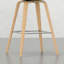 2 tabourets de bar / de comptoir - Revêtement acide, pieds en placage de bois, repose-pieds pour sophistication, 2 tabourets rembourrés de fibres