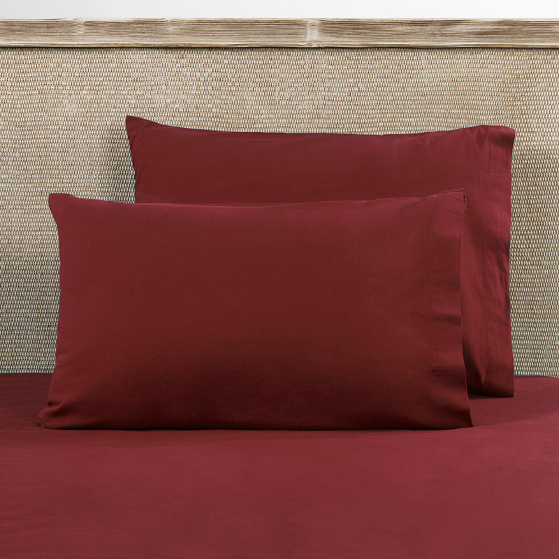 Taie d'oreiller 100% coton Cvja, Rouge