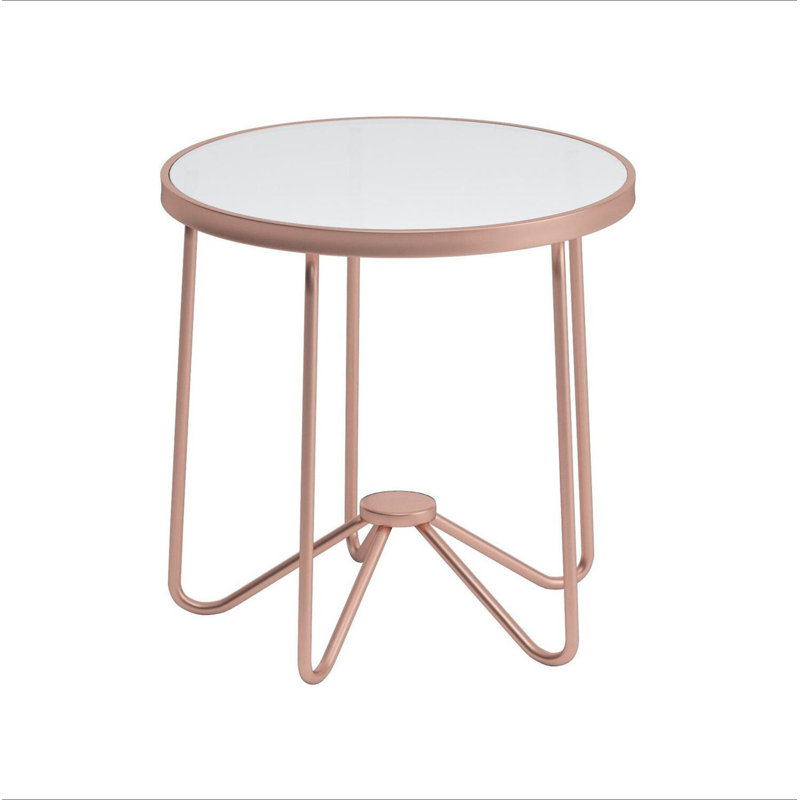 Table ronde blanche en verre givré