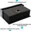 Station de travail à tablier frontal en acier inoxydable de calibre 16 noir de 30 pouces - Grattage, rouille facile à nettoyer avec rainure en X pour un meilleur drainage, grande capacité de 10 profondeurs, bruit en caoutchouc de 3 mm