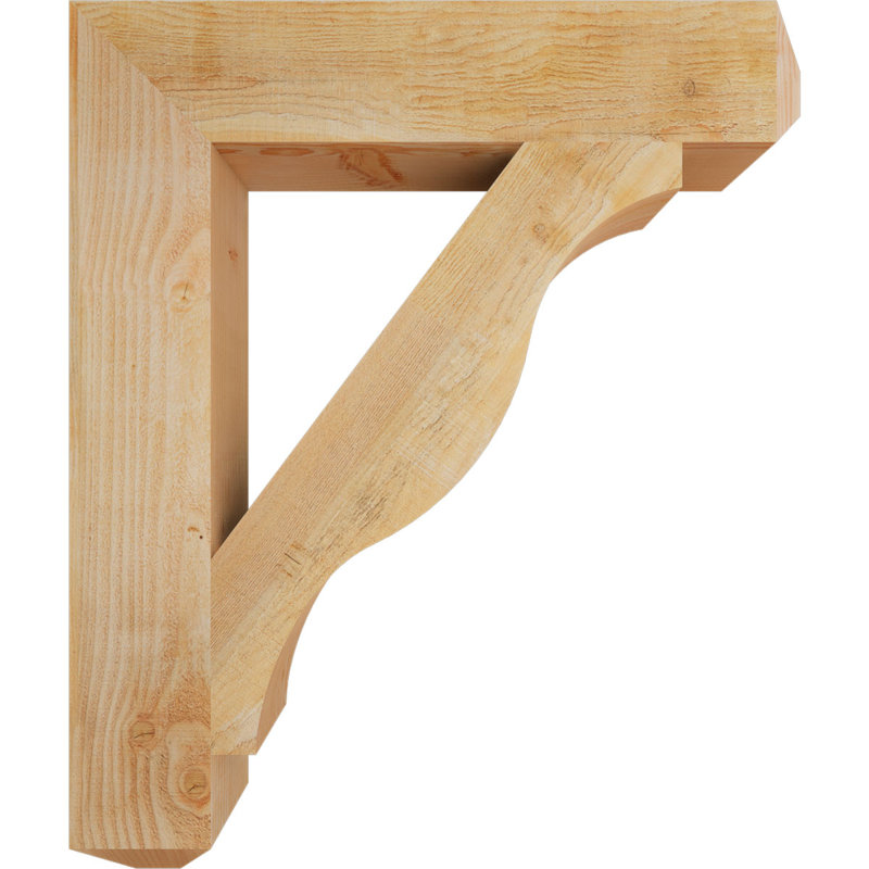 6"W x 32"D x 38"H Funston Craftsman Rough Sawn Bracket, Douglas Fir, Douglas Fir, 38" H x 6" W x 32" D