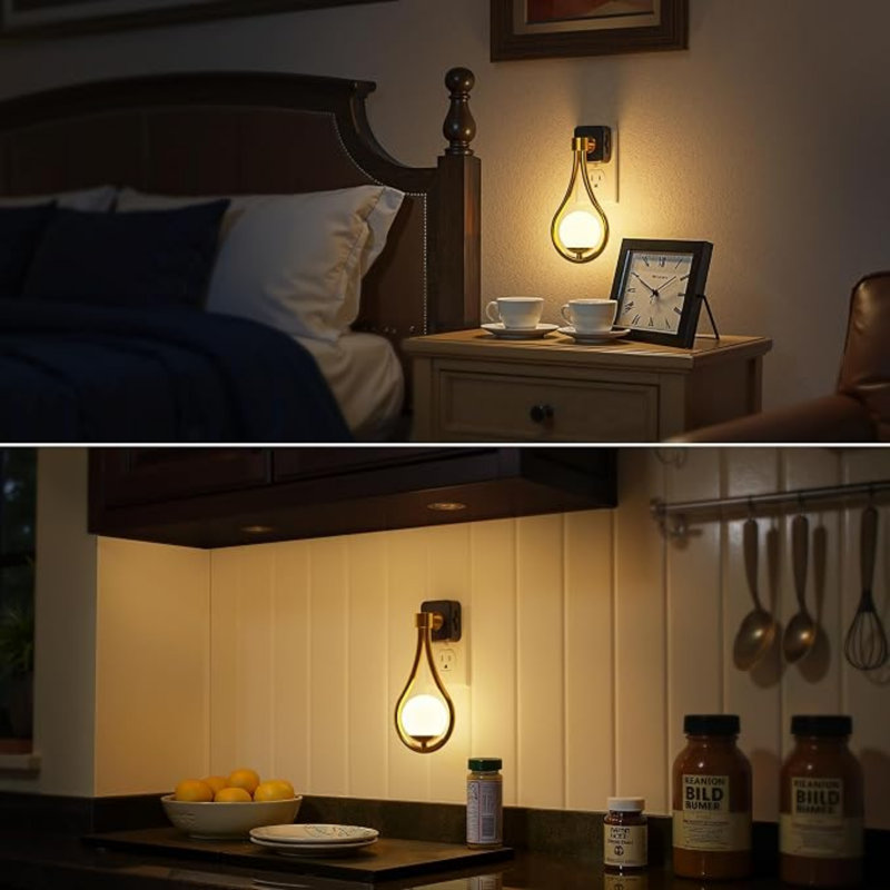 Veilleuse DEL, à brancher sur secteur, intensité lumineuse réglable de 0 à 100 lm | Veilleuse rotative à 330° avec capteur crépusculaire, luminosité ajustable, idéale pour les enfants, la salle de bain, la chambre, le corridor, ensemble de 2