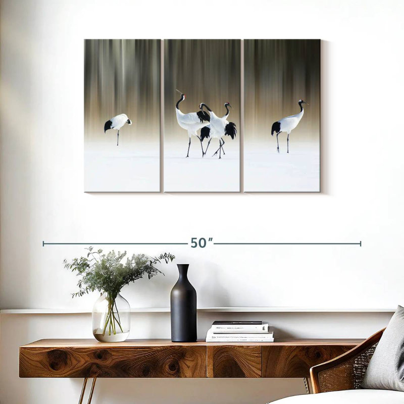Crested Cranes, 24" H x 38" W