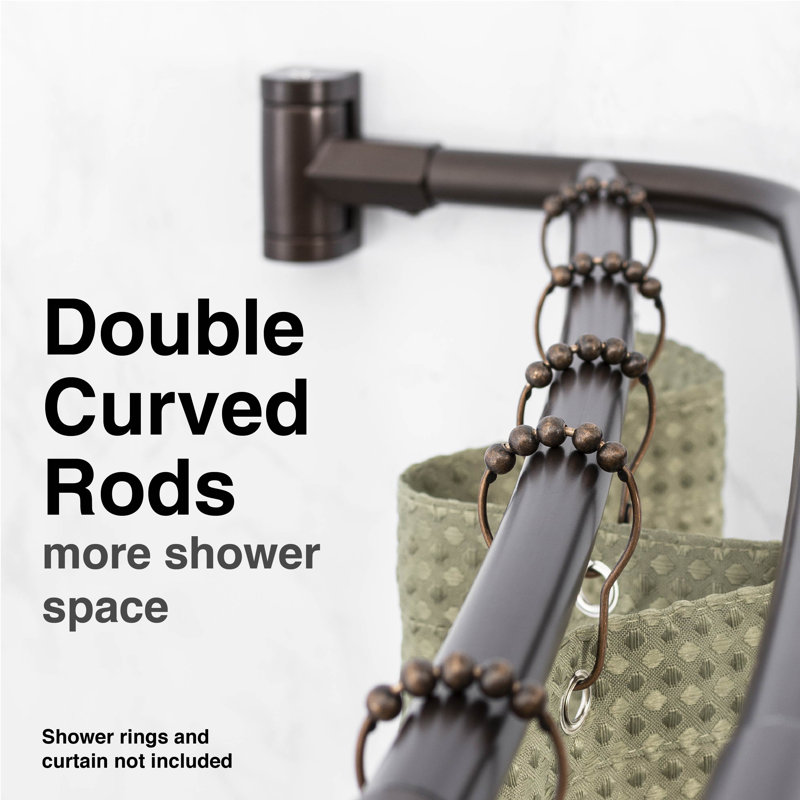 70'' Oil Rubbed Bronze Double Curved Shower Curtain Rod