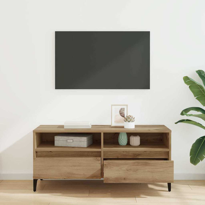 Unfinished TV Stand for TVs up to 24", Artisan Oak