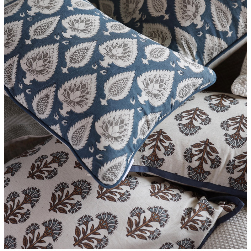 Isla Cotton Piped Edges Throw Pillow, Throw