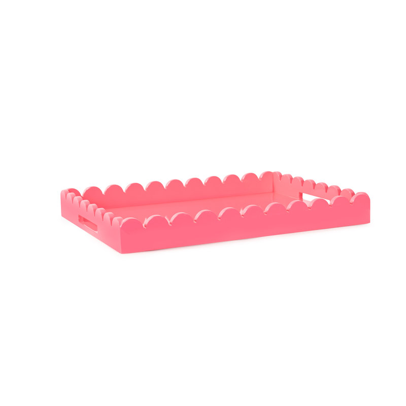 Plateau rectangulaire en bois festonné Hindley, Rose