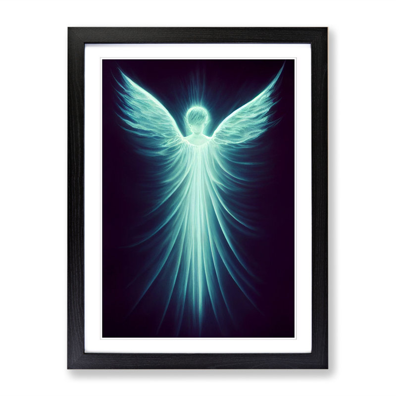 Angel Spray Framed Print, 64cm H x 46cm W x 2cm D, Black Framed