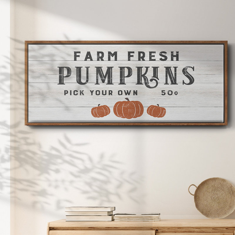 Farm Fresh Pumpkins - Toile encadrée, H 12 po x l 30 po