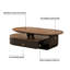 Table basse brune et ovale rétro-132644569