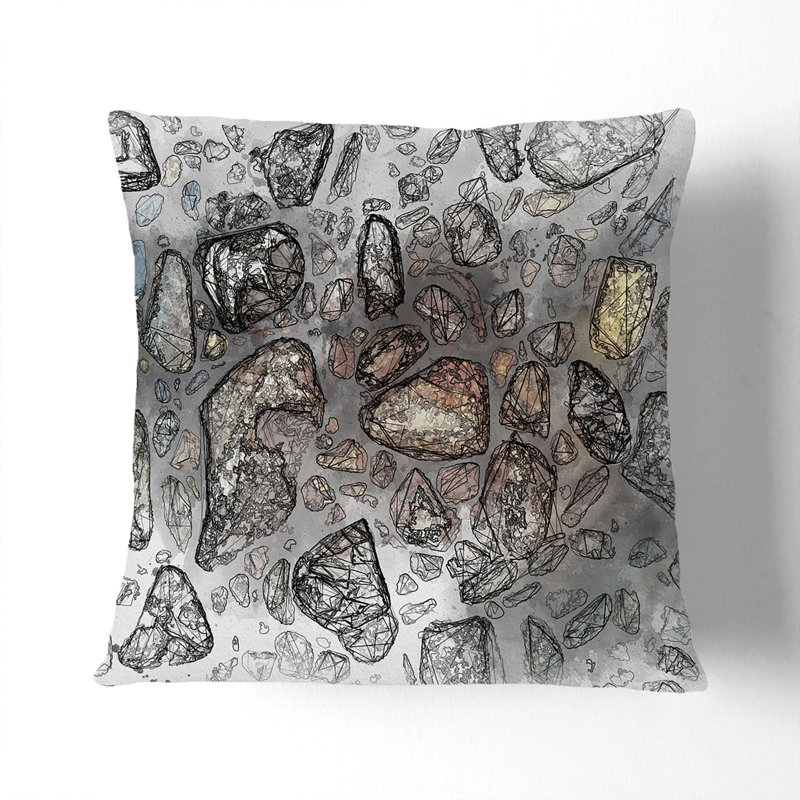 Square Throw Cushion, 40cm H x 40cm W x 15cm D, Stone