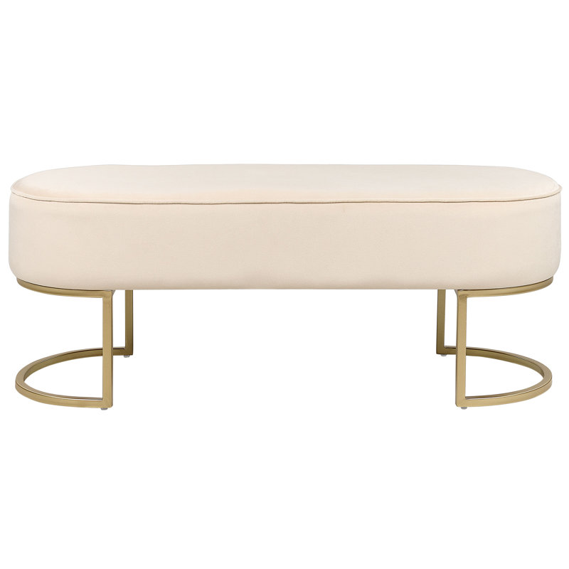 Kopstal Polyester Upholstered Bench, Cream