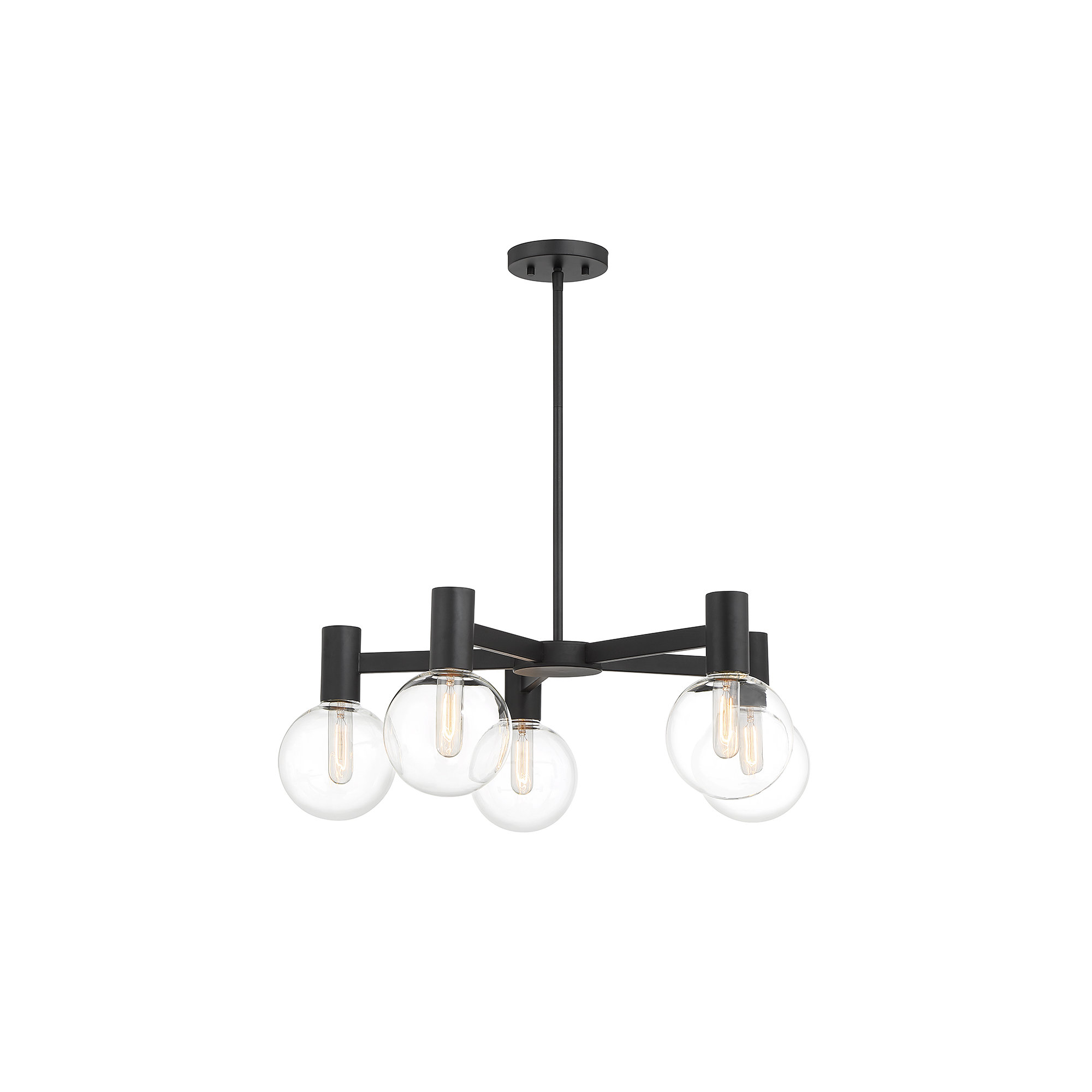 Rorem Chandelier, 5 Lights, Matte Black