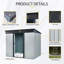8Ft X 6Ft Outdoor Metal Storage With Lockable Sliding Doors And Transparent Plate For Garden-121324722