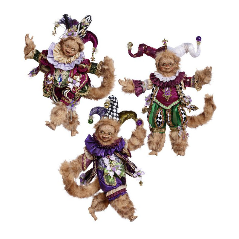 Spring 3 - Piece Mardi Gras Monkey Figurines & Collectibles Set