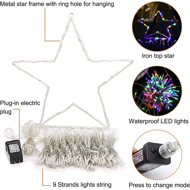 Guirlande de 320 lumières Star, Multi-couleur