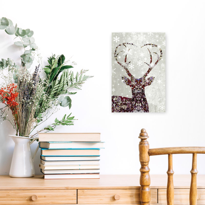 Contemporary Art Elegant Peaceful Serene Deer Forest Nature Wall Art by Angelo Cerantola - Wrapped Canvas Print