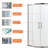 36" W x 72" H Frameless Corner Shower Enclosures Bathroom Double Sliding Glass Shower Door 1/4 in. Glass Door-122921396