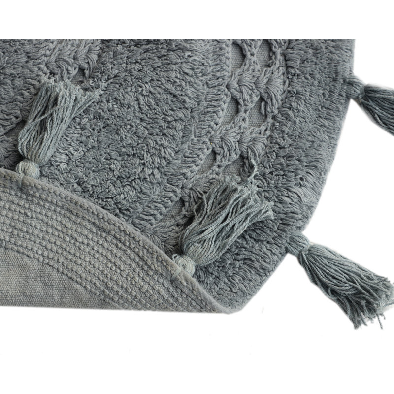 Abinash 100% Cotton Bath Rug, Gray