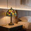 Lampe de table en vitrail de style Tiffany, lampe de chevet à motif floral à feuilles et raisin avec base en bronze antique, éclairage d'appoint de salon de chambre à coucher rétro