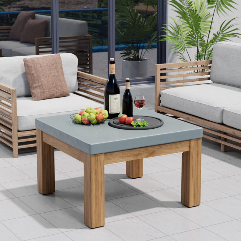 Table d'appoint Momig, Gris/noyer
