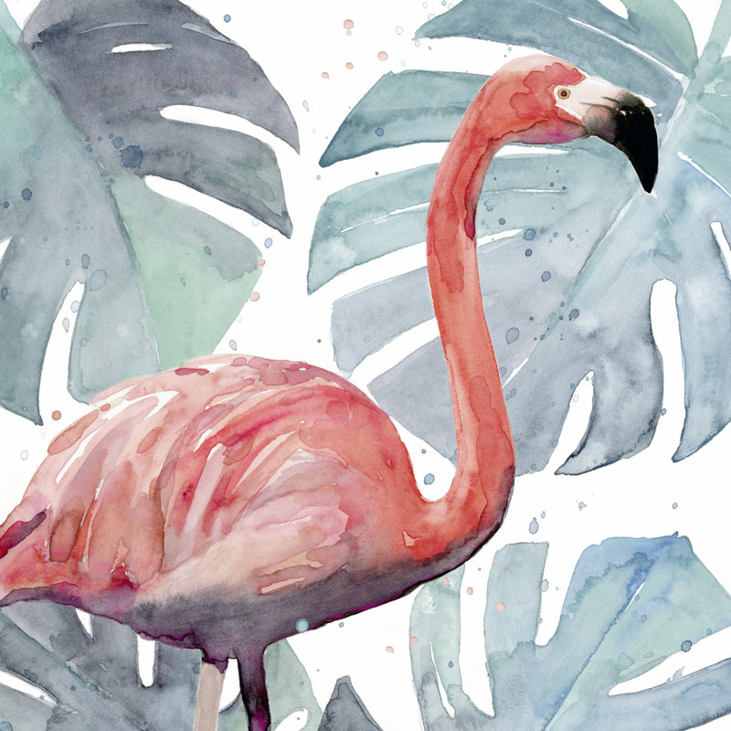 Flamingo Splash I by Annie Warren - Wrapped Canvas Painting, 51cm H x 51cm W x 3.8cm D