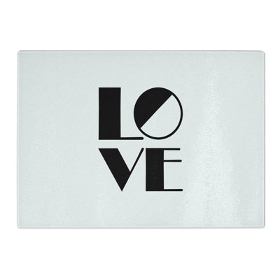 Love Block Typography Chopping Board