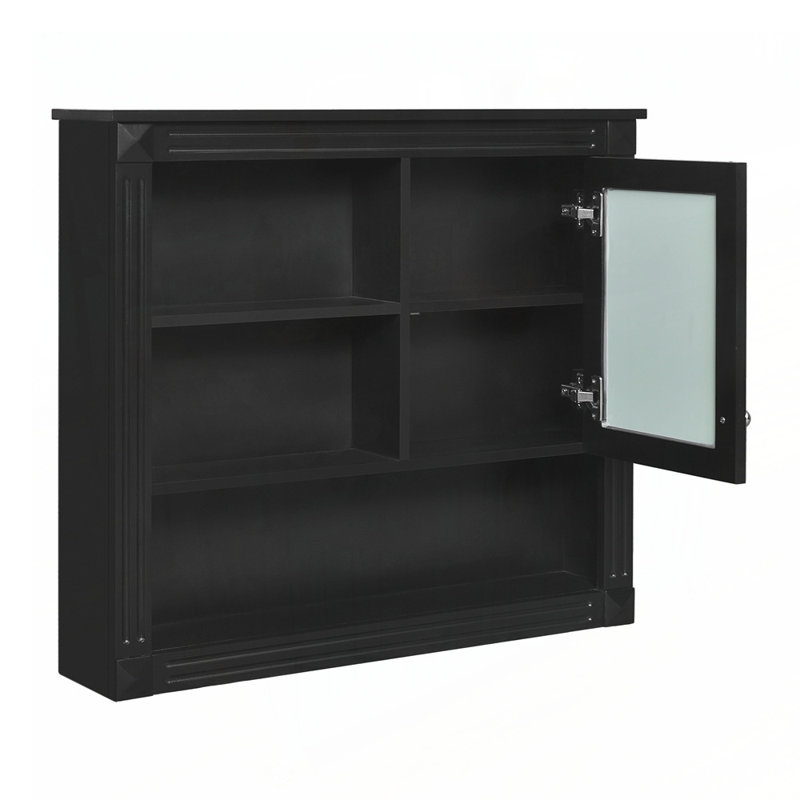 Armoire de salle de bain murale avec miroir, armoire à pharmacie murale avec 4 tablettes, armoire de rangement avec miroir pour porte de toilette