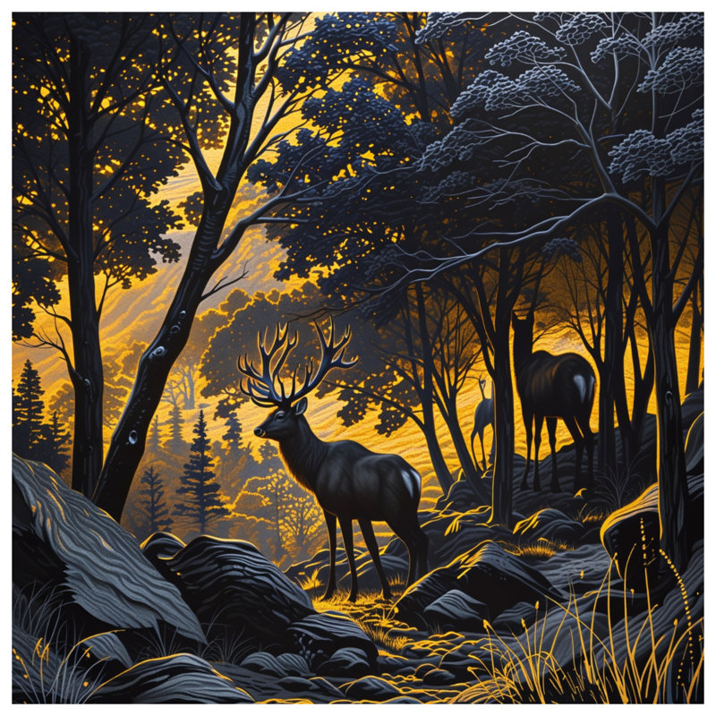 Rideaux de douche Majestic Deer In Forest, L 70 po x H 72 po