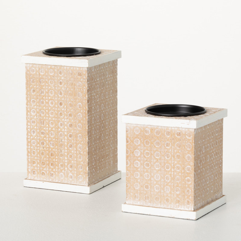 Wood Tabletop Candlestick