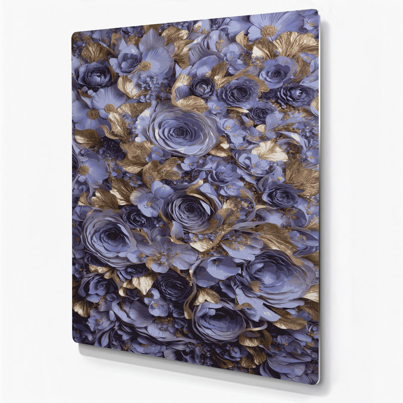 Abstrait floral 66, art mural en métal rose, H 11 po x l 14 po