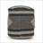 Pouf, Handcrafted Wool-Cotton Cylindrical, Beige &amp; Dark Gray | Fabric | Dawn Grey