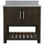 Meuble-lavabo simple 36 po avec comptoir en quartz gris, quincaillerie en nickel brossé et miroir-1469262027
