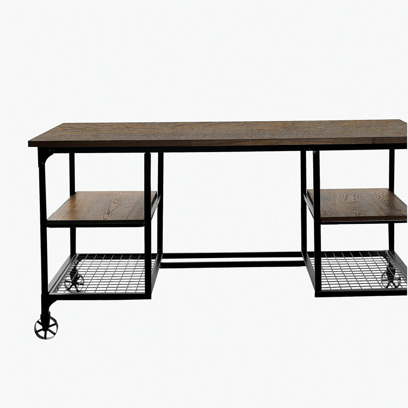 Bureau d'écriture 1 pi avec 4 roulettes en métal Modern Traditional