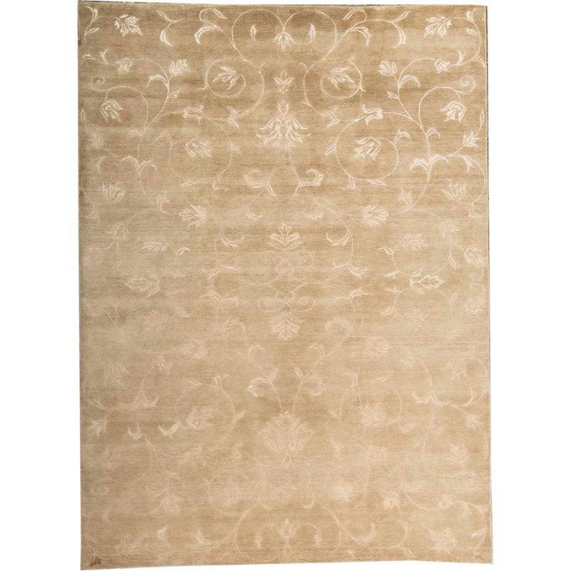 Himalayan Floral Area Rug in Beige