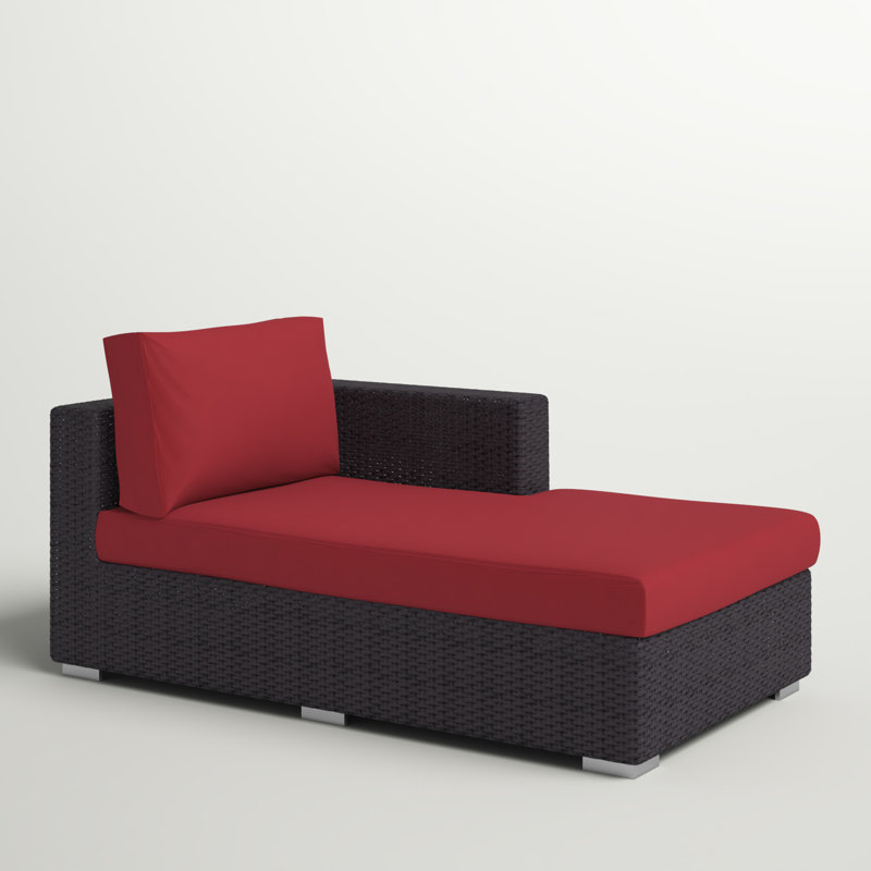 Convene Chaise Lounge with Cushion, Red