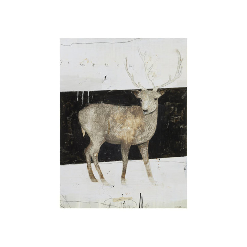 White Buck Print by Patrick Wright, Outdoor, 40" H x 30" W x 1.5" D