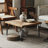 Retro Burlywood Solid Wood Rectangular Coffee Table