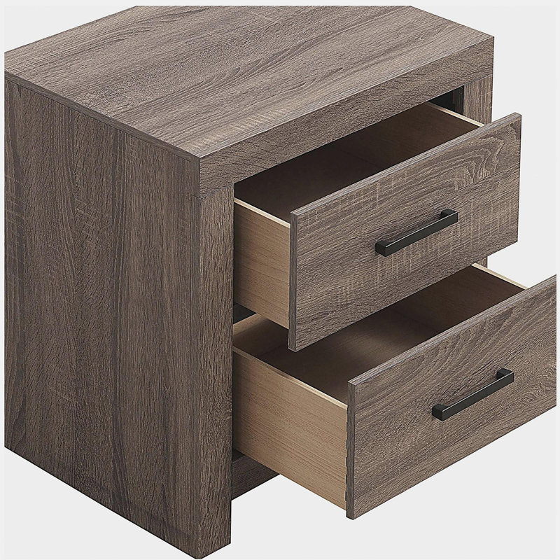 Brantford Barrel Oak 2-Drawer Nightstand, Oak