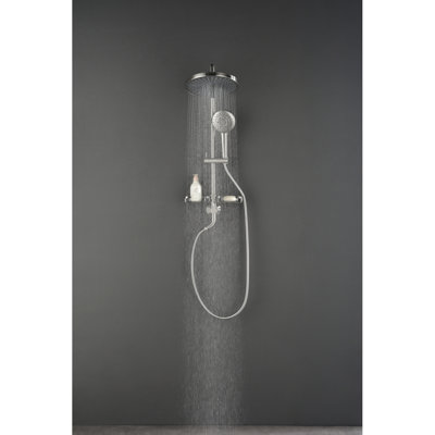 Showerspas Shower System, With 10" Rain Showerhead, 4Function Hand Shower, Adjustable Slide Bar And Soap Dish