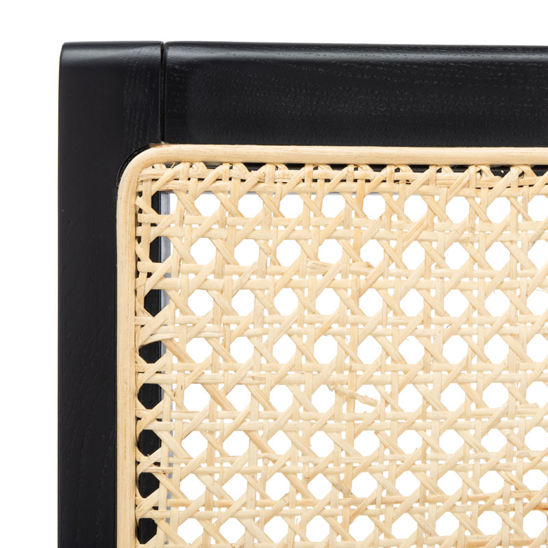 Atticus Cane Dining Chair, Black/Natural