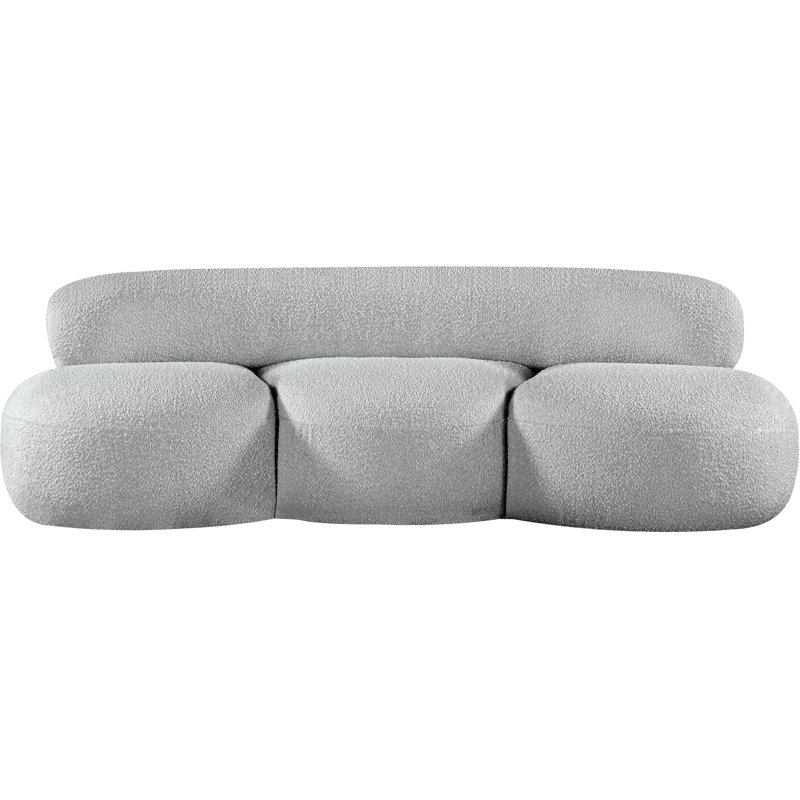 Canapé sans accoudoirs conforme à la norme CAL117 de 88,5 po Isia, Tissu gris bouclé