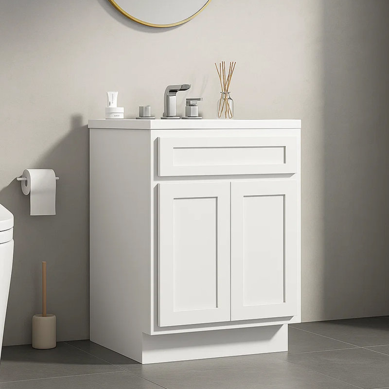 24'' Single Bathroom Vanity Base Only, White