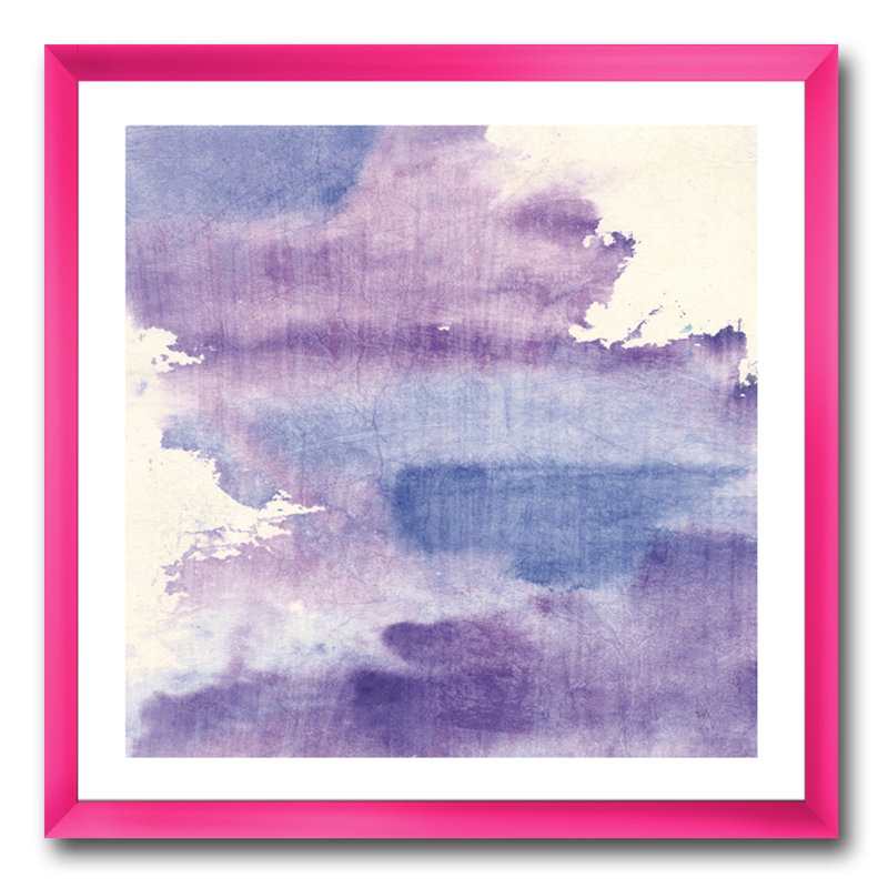 « aquarelle mauve brume i »-cadre photo sur toile, H 16 po x l 16 po x P 1 po, Encadré rose