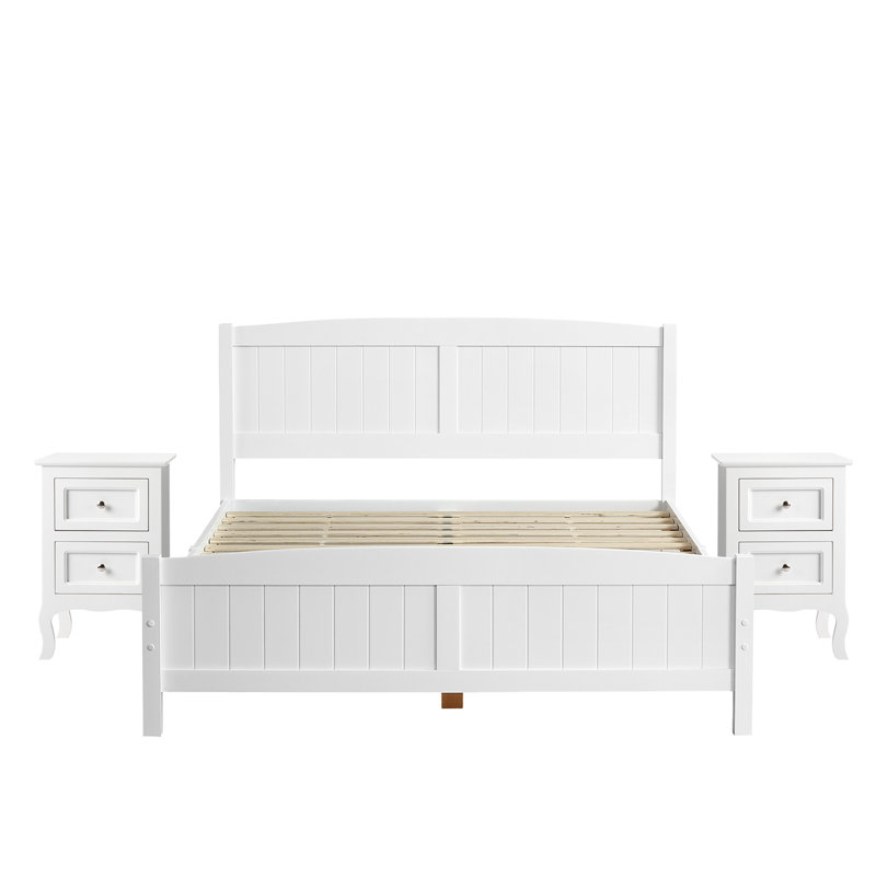 3 Piece Bedroom Set Queen Bed, Queen, 3 Pcs: Bed, 2 Nightstands