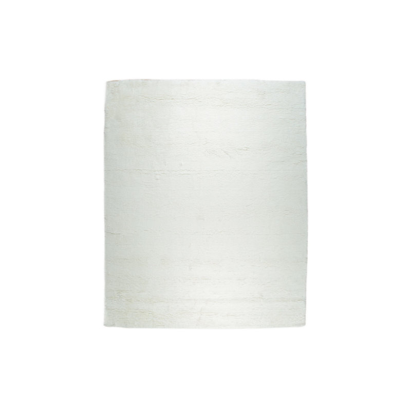 Willow Sarrah Ivory Handmade Wool Contemporary Solid Color Hand-Knotted Area Rug, Rectangle 6' x 9'