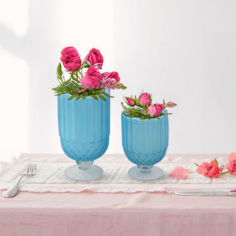 Cerys Glass Table Vase, Blue