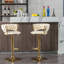 Ensemble de 2 tabourets de bar réglables avec repose-pieds chromé et base pivotante-676998308